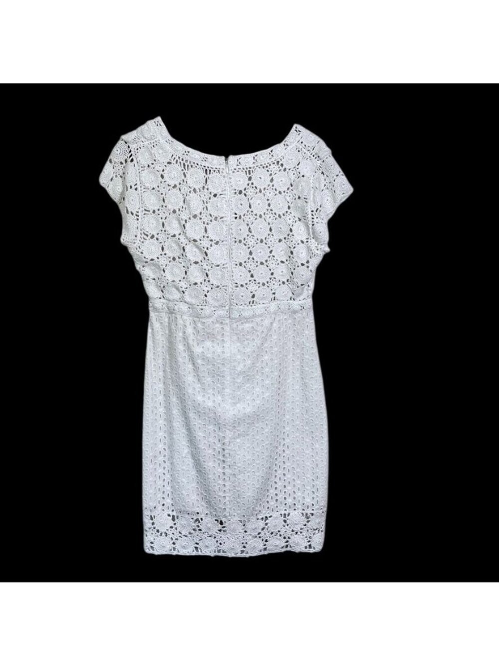 Calypso St Barth Women Sz M Dress LWD White Eyelet Crochet Lace Boho Resort - Picture 5 of 16